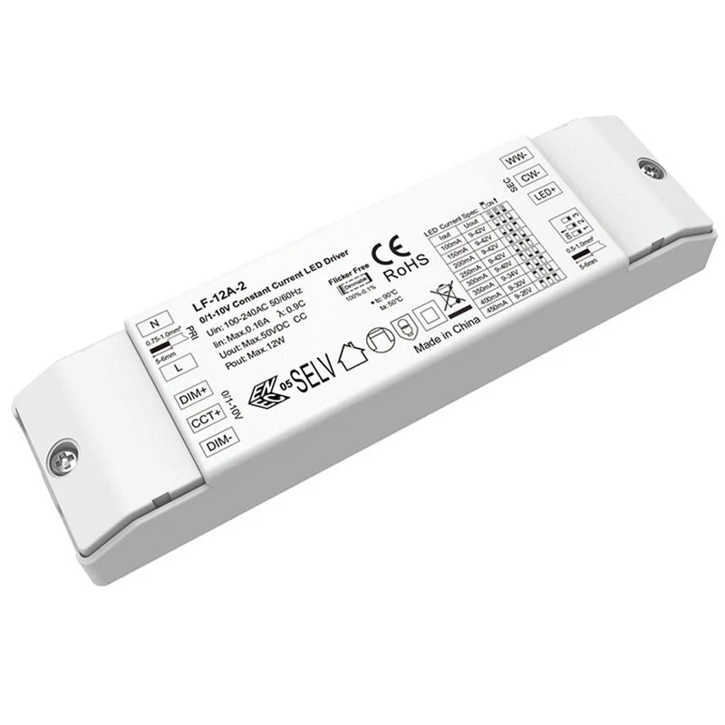 12W Sabit Cərəyan 0-10V CCT Dimləşdirilə bilən LED Sürücü