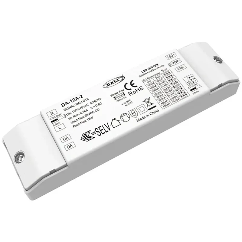 12W DALI CW WW CCT Dimləşdirilə bilən LED Sürücü