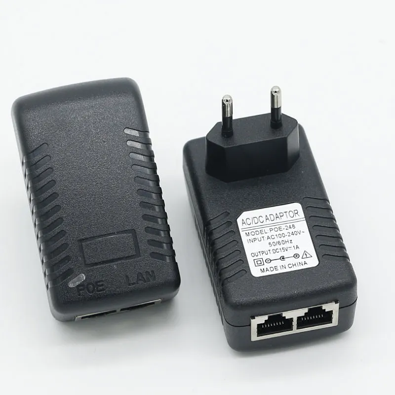 15V 1A Divara Montajlı Avro Plug Ethernet POE Enjektoru