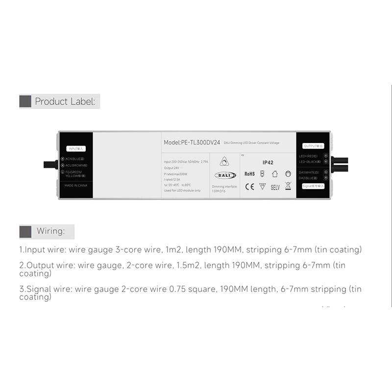 250W Constnat Current DALI Dimləşdirilə bilən LED Sürücü