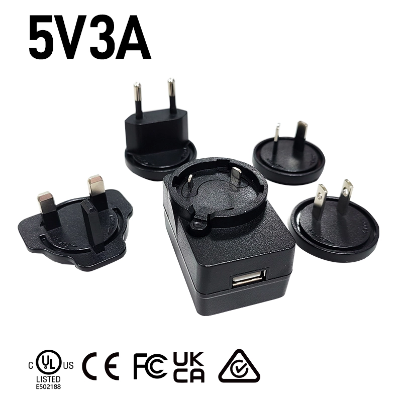 5V 3A dəyişdirilə bilən fiş USB şarj cihazı