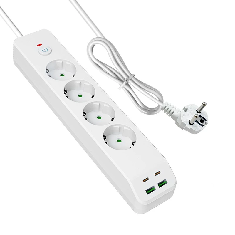 4 AC və 4 USB ilə Sürətli Doldurma AB Elektrik Stripi